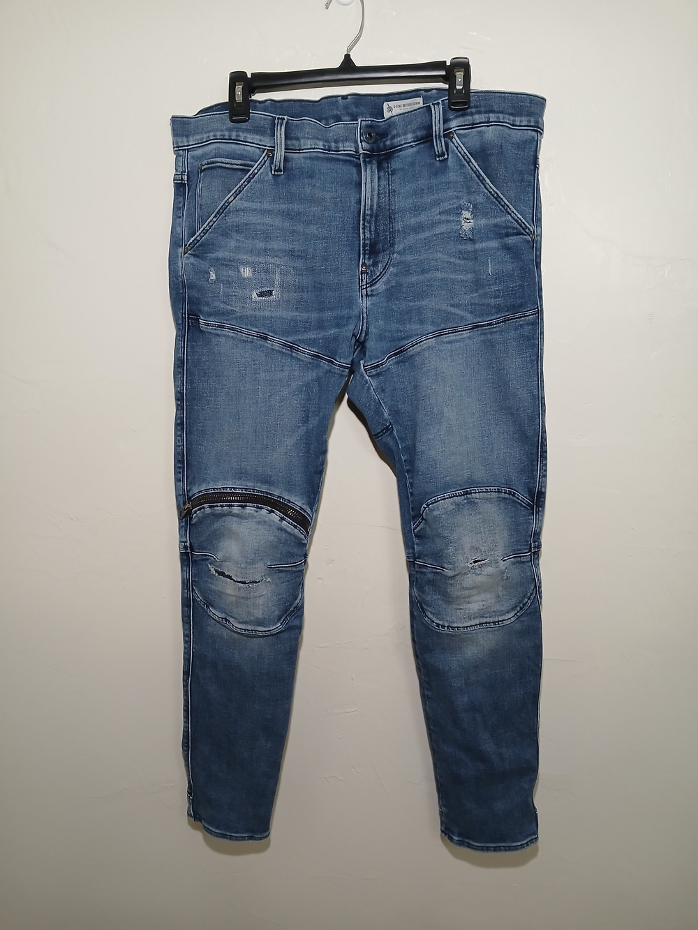 G-Star Restored Raw  Blue Distressed 5620 Skinny Fit Jeans Sz. 36x32
